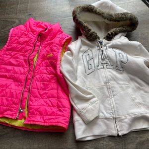 Gap zipper fleece Hoodie&TommyH Vest, 3T